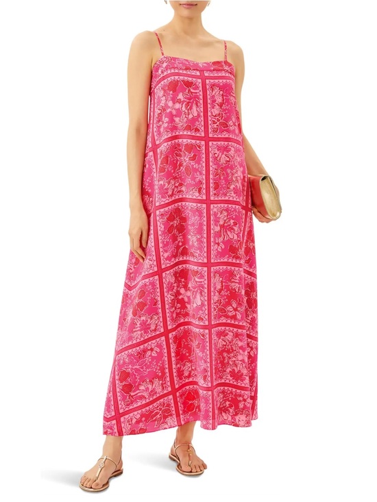 Lilly Pulitzer Dresses & Skirts - Lilly Pulitzer Jesslyn Silk Maxi Slip Dress in Sun Shell Pink Big Party